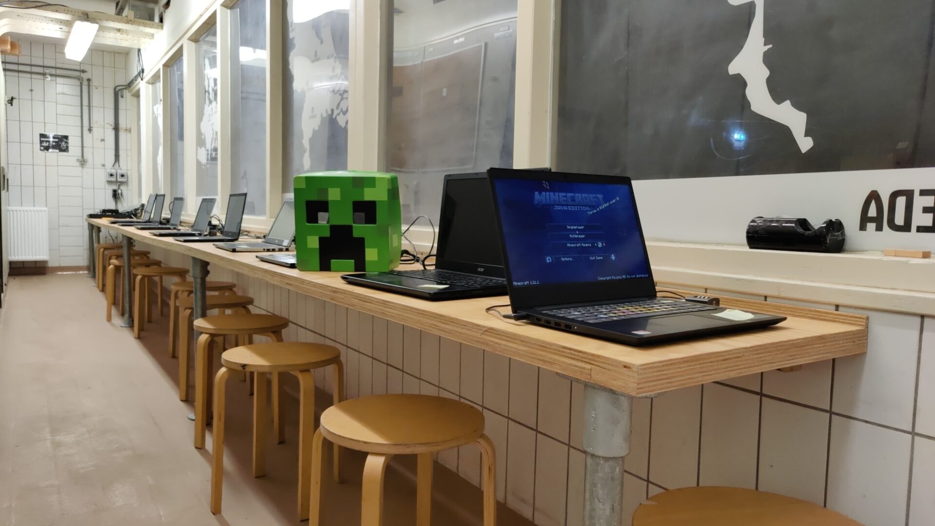 laptops voor de Minecraft workshop